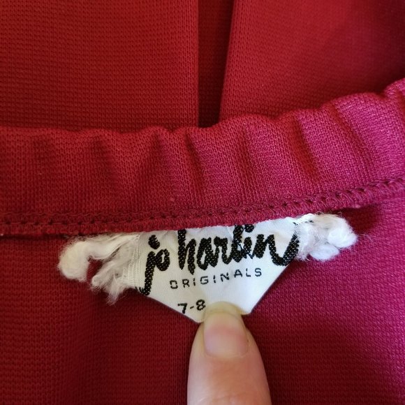 Vintage‎ Jo Hardin 7 8 Wine Red Pleated School Girl Mini Skirt A Line Flared - Picture 2 of 2